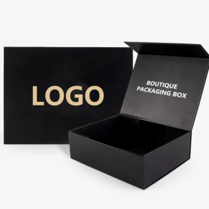 Custom Luxury Black Paper Magnetic Folding Shoe Gift Box