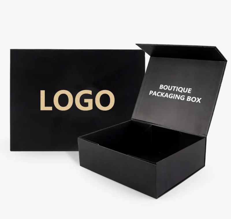 Custom Luxury Black Paper Magnetic Folding Shoe Gift Box